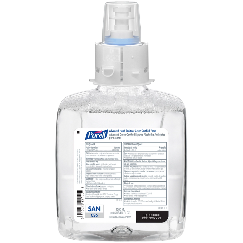PURELL Advanced Hand Sanitizer Green Certified Foam Refill - For CS6