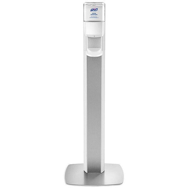 PURELL MESSENGER ES6 Floor Stand  White with Silver Panel (Dispenser Included)