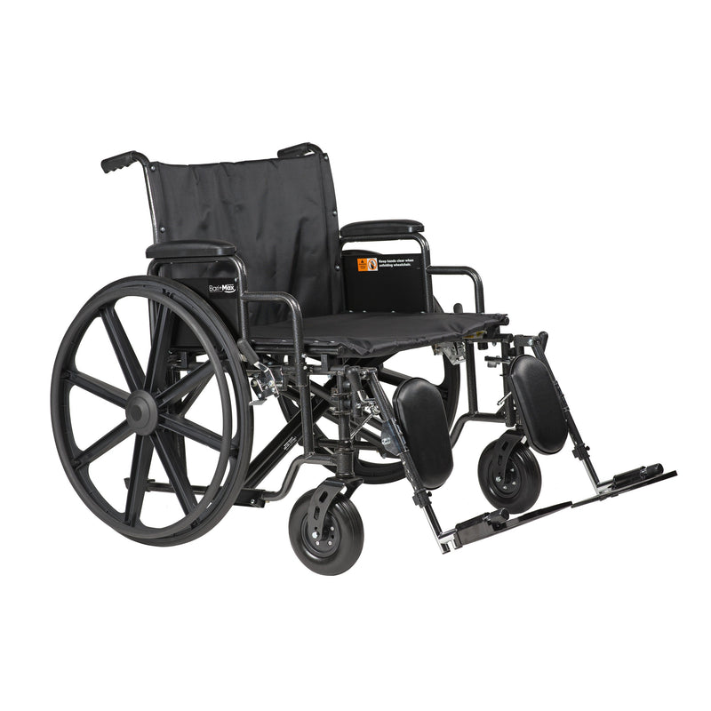 Dynarex Bariatric HD Wheelchair with Elevating Leg Rest  26" × 20"