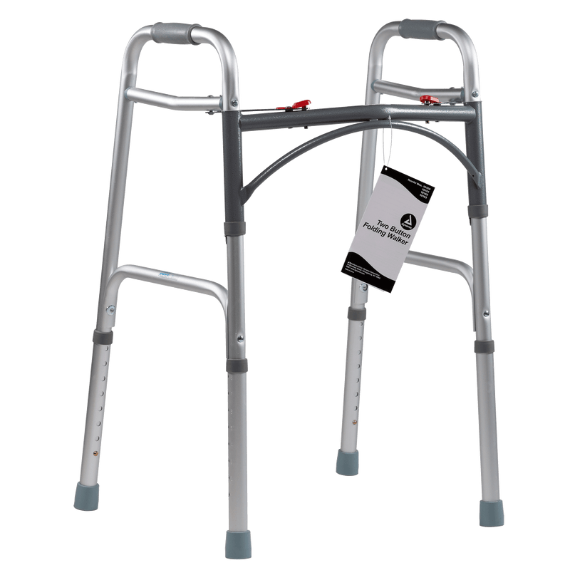Dynarex Adult Two Button Folding Walker  4 count
