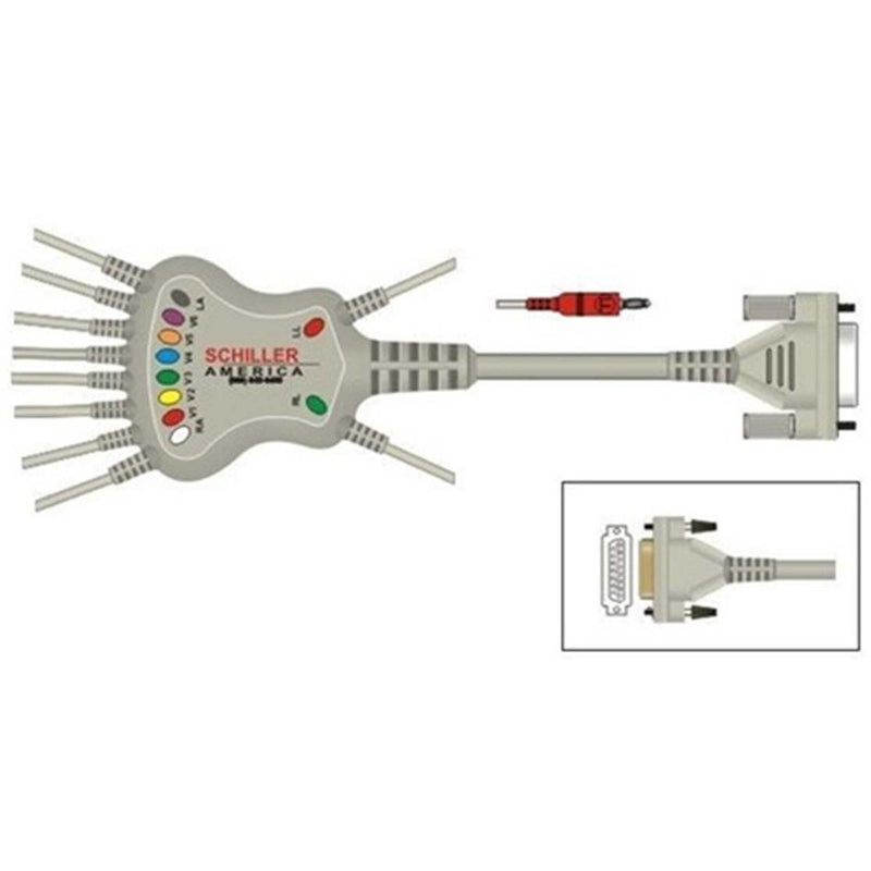 Schiller AT-10 Plus 10-Lead Patient Cable  Clip Style