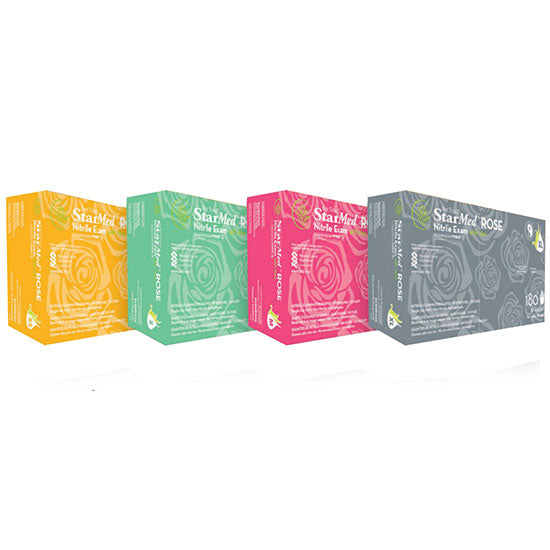 Sempermed Best Touch StarMed Rose Nitrile Exam Gloves with Aloe (10 Boxes/Case) 