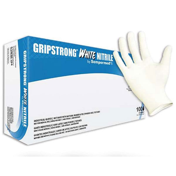 Sempermed GripStrong White Nitrile Industrial Gloves (10 Boxes/Case) 