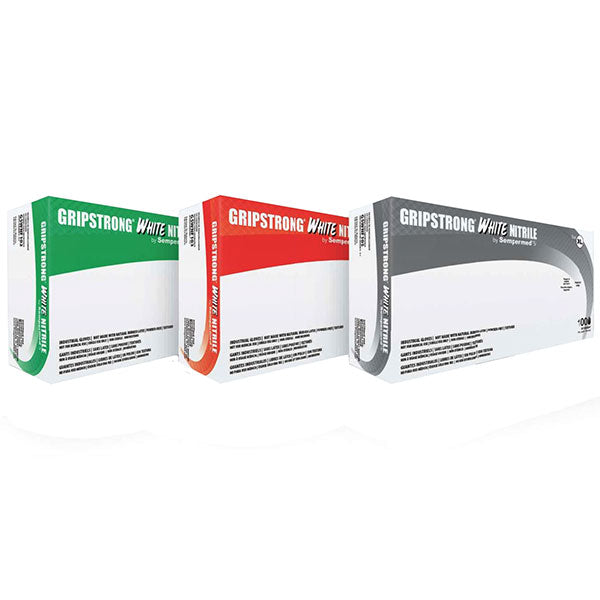Sempermed GripStrong White Nitrile Industrial Gloves (10 Boxes/Case) 