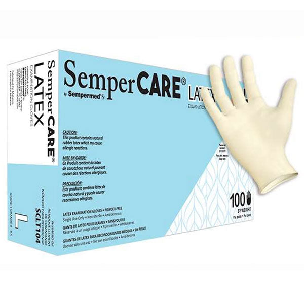 Sempermed SemperCare Latex Exam Gloves (10 Boxes/Case)  Large