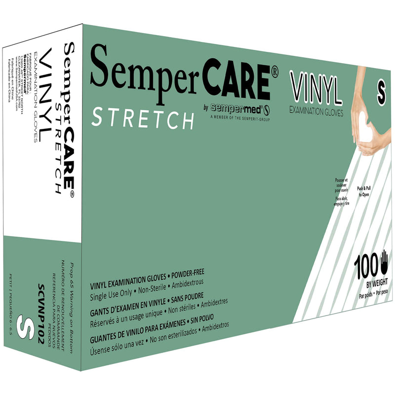 Sempermed SemperCare Stretch Vinyl Exam Gloves (10 Boxes/Case) 