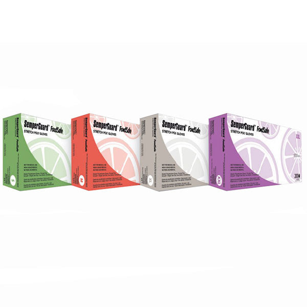 Sempermed SemperGuard FoodSafe Stretch Poly Gloves (10 Boxes/Case)  XX-Large