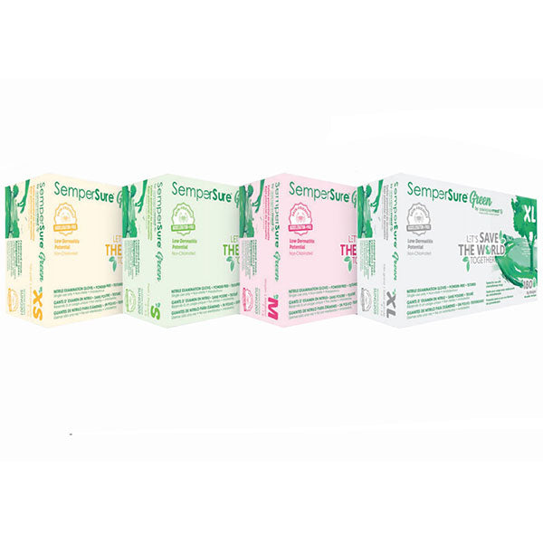 Sempermed SemperSure Green Nitrile Exam Gloves (10 Boxes/Case) 