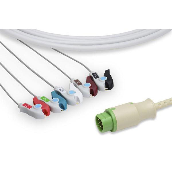 Siemens One Piece ECG Cable  5 Leads Clip