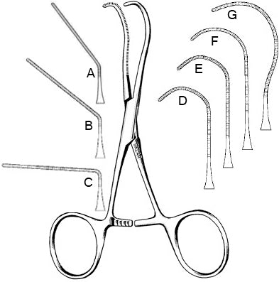 Sklar Cardiovascular Castaneda Neonatal Clamp  5-inch Neonatal Clamp 90 Degrees C