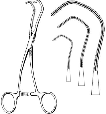Sklar Cardiovascular Cooley Derra Anastomosis Clamp  7-inches Neonatal Clamp Double Angled