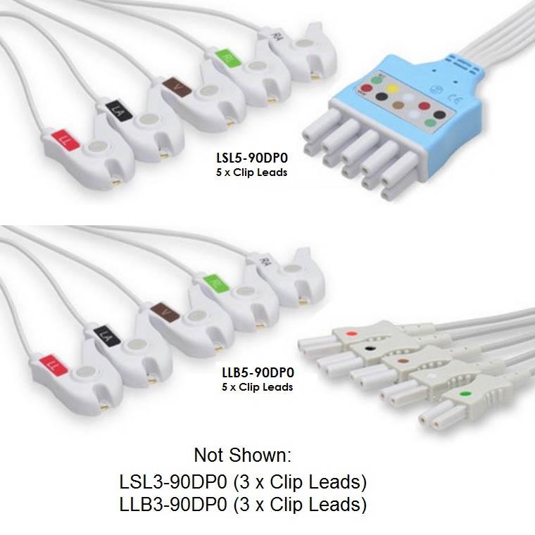 Spacelabs Disposable ECG Leads  5 Leads Clip  - CAS-LSL5-90DP0