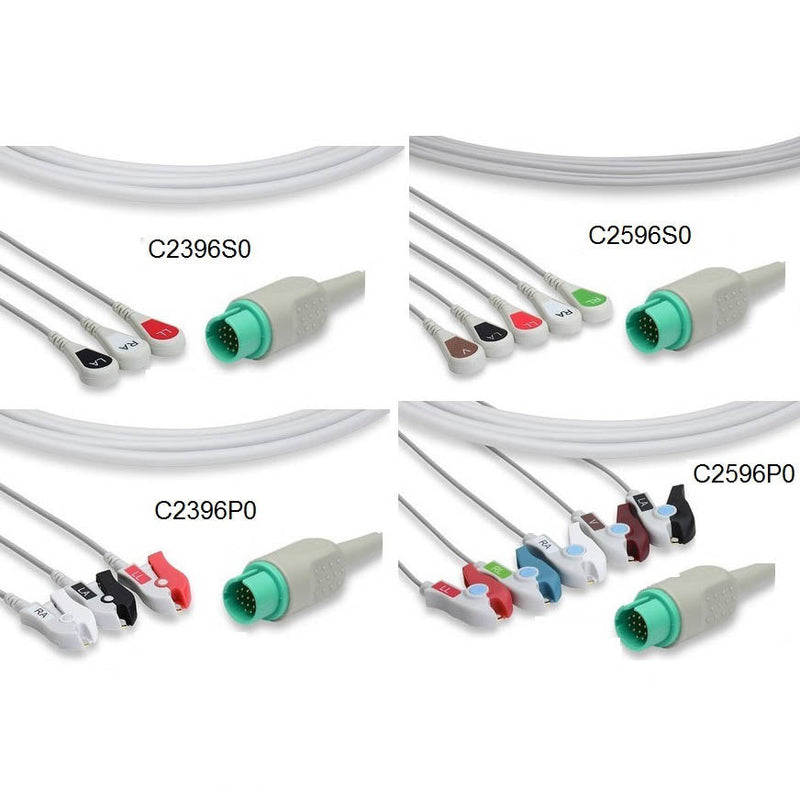 Spacelabs One Piece ECG Cable  5 Leads Clip
