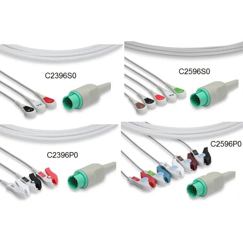 Spacelabs One Piece ECG Cable  5-Leads-Clip