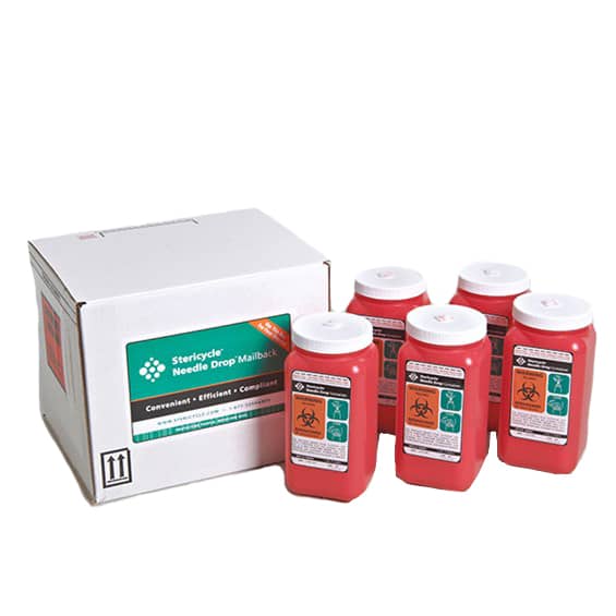 Stericycle 1.4 Quart Disposable Mailback System - 5 Pack