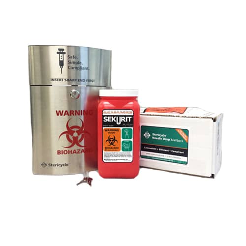 Stericycle Stainless Steel Wall Cabinet with 1.4 Quart Container