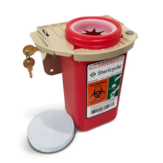 Stericycle Universal Wall Mounting Bracket with Lock with Lid Off