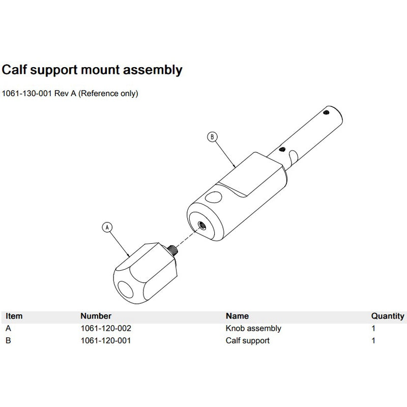 Stryker Calf Support Mount Assembly