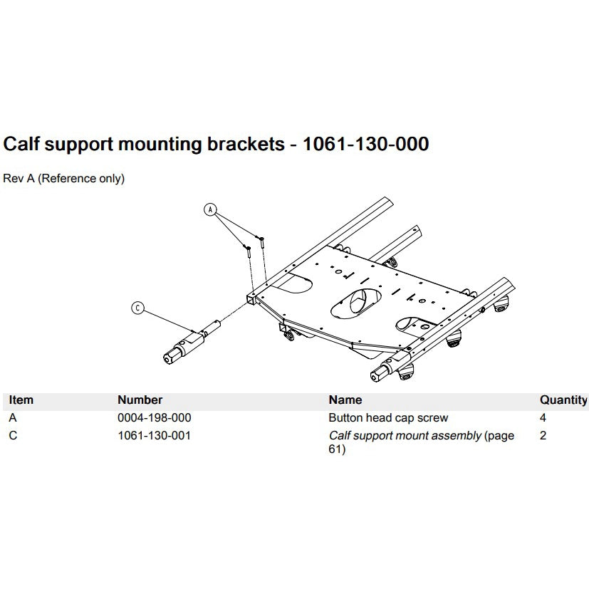 Stryker Calf Support Mounting Brackets