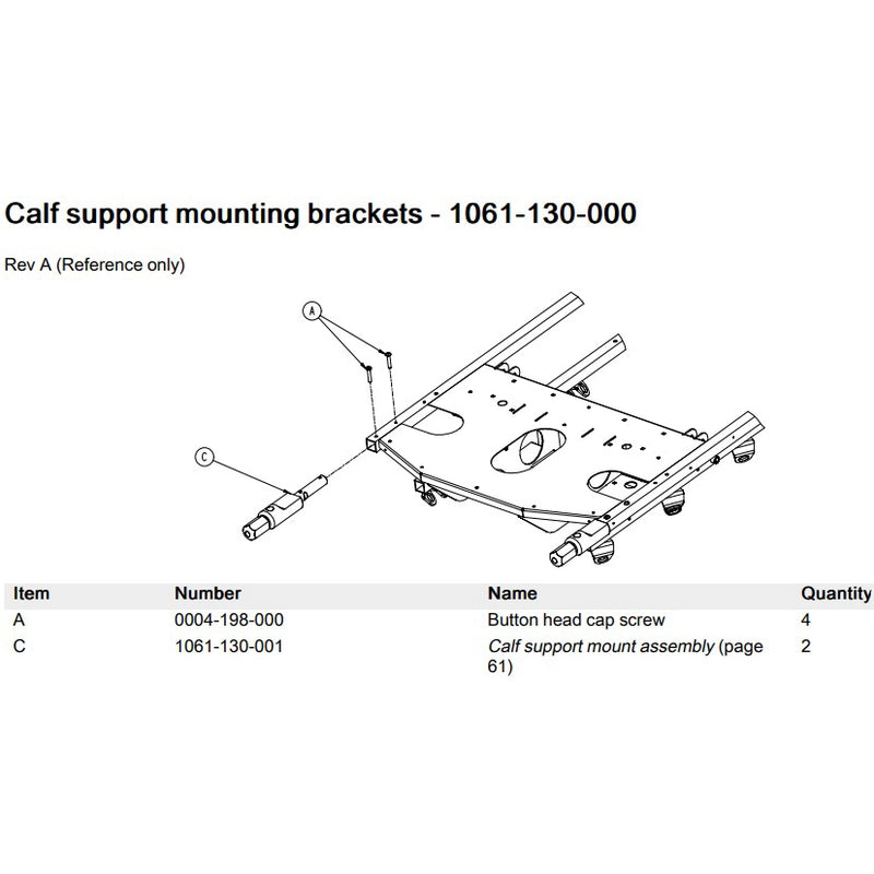 Stryker Calf Support Mounting Brackets