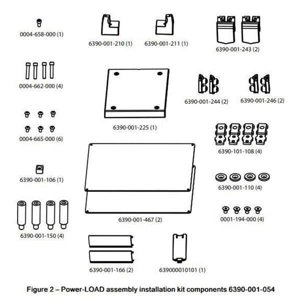 Stryker Power-LOAD Cot Fastener System Installation Kit Components