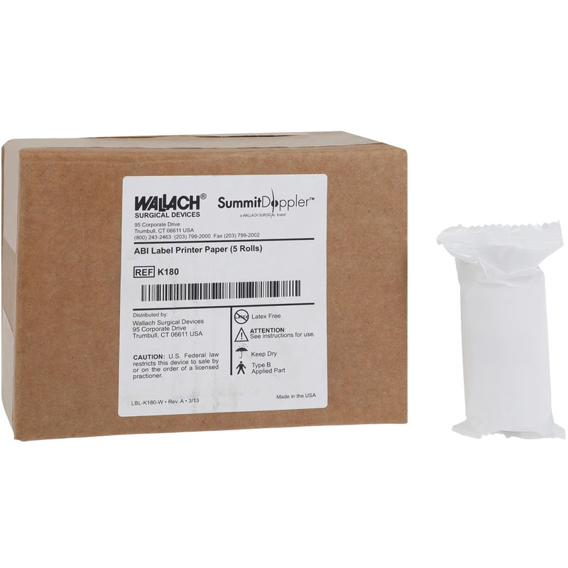 Summit Doppler ABI System Printer Label Paper (5 Rolls/Box)  Adhesive Back