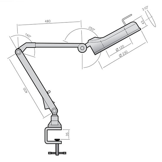 Sunnex RLM LED Magnifying Task Light
