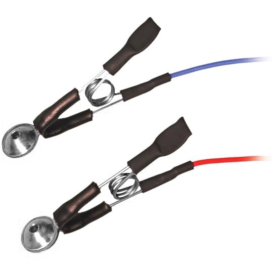 Technomed Ear Clip EEG Cup Electrodes (1 Pair)  Pediatric - Gold Plated - 1.5 m Wire