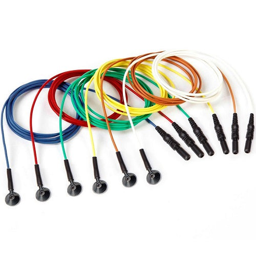 Technomed Reusable EEG Cup Electrode (12/Pkg)  Pediatric - Gold - 2.0 m