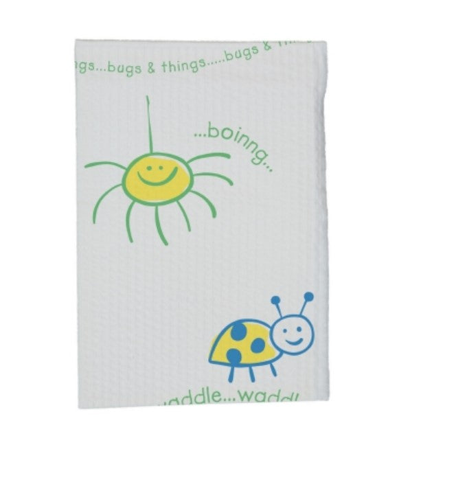 TIDI Choice Bibs and Towels  Bugs and Things - 13" x 18" - Waffle (250/Case)