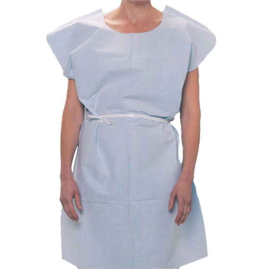 TIDI Choice Exam Gowns (50/Case)  Blue - 21" x 36"