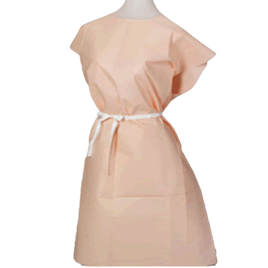 TIDI Choice Exam Gowns (50/Case)  Peach - 30" x 42"