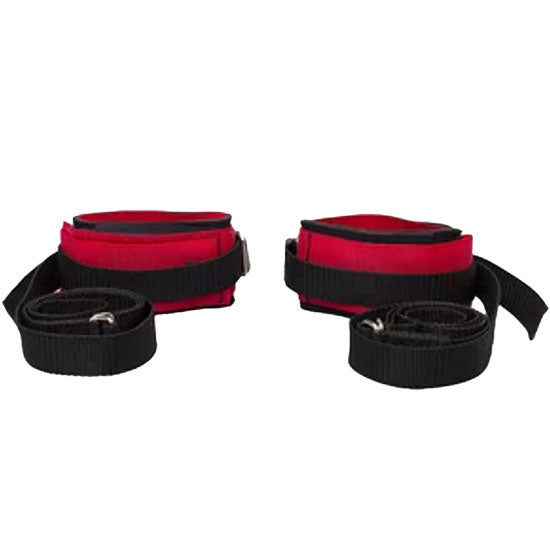 TIDI Posey Twice-As-Tough Locking Cuffs (1 Pair)  D-Ring Cuff (Single Strap with Lock); Large/Red