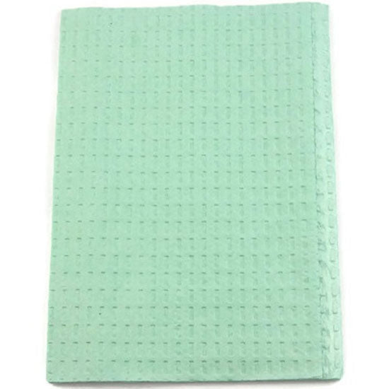 TIDI Ultimate Bibs/Towels (500/Case)  Green - Waffle - 13" x 18"
