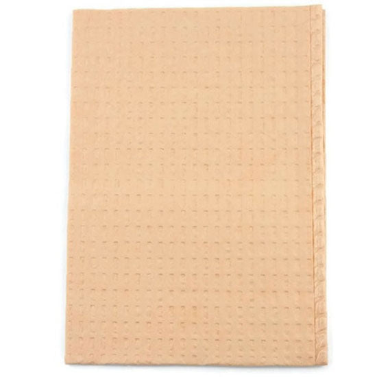 TIDI Ultimate Bibs/Towels (500/Case)  Peach - Waffle - 13" x 18"