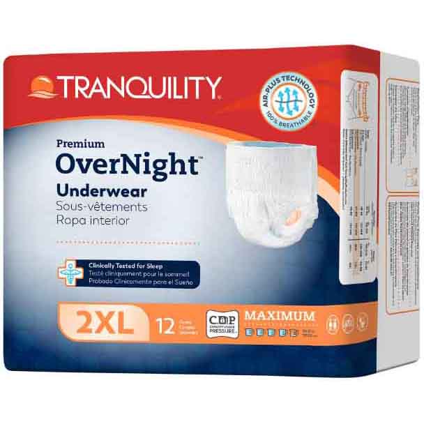 Tranquility Premium OverNight Disposable Absorbent Underwear  2XL (62 to 80") (Case of 48)