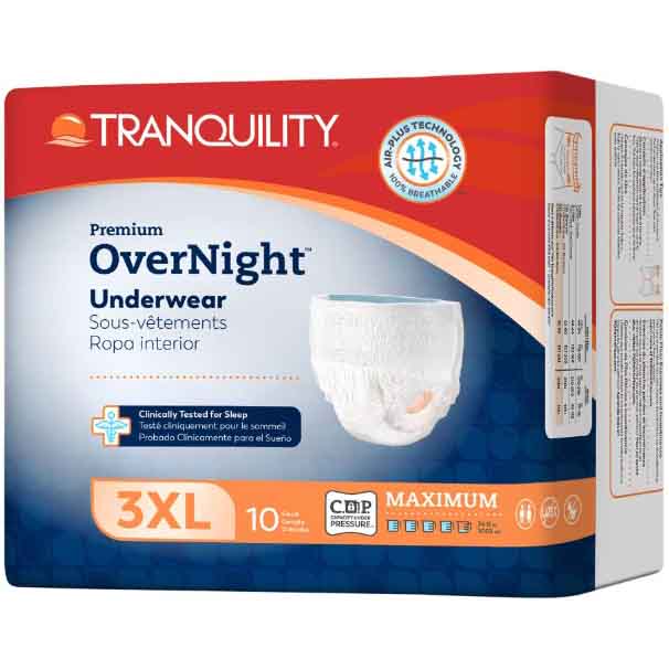 Tranquility Premium OverNight Disposable Absorbent Underwear  3XL (75 to 90") (Case of 40)