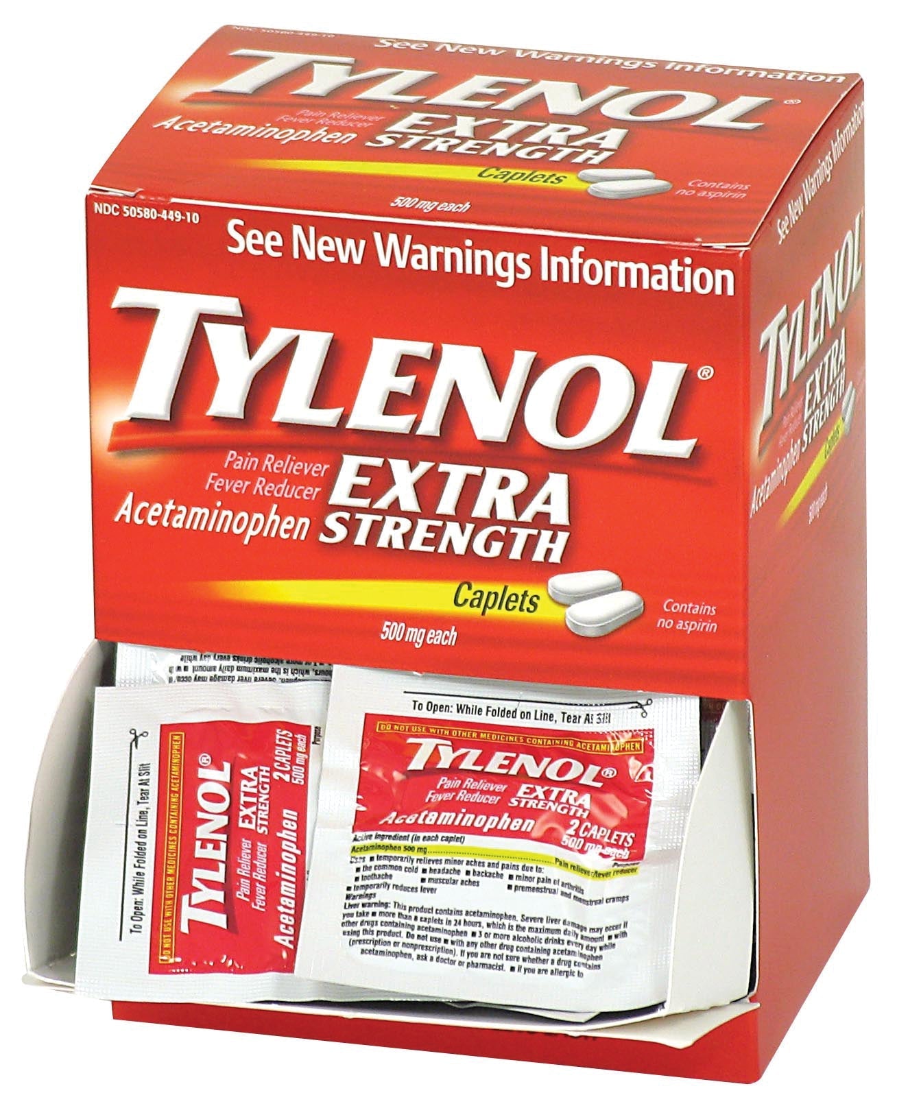 TYLENOL EXTRA STRENGTH 2/PK50PK/BX (DROP)