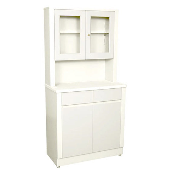 UMF Medical 6117 Modular Treatment Cabinet and Overhead Cabinet with Two Bottom Drawers and Doors