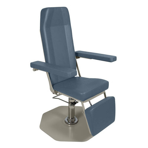 UMF Medical 8675 Phlebotomy Chair with Foot-Operated Pump  Fire Rated - Steel Blue