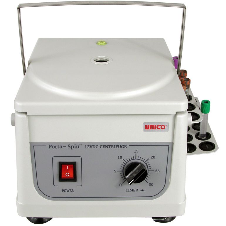 Unico PowerSpin Porta-Spin Portable Centrifuge  8 Place Rotor with Tube Holdster Rack