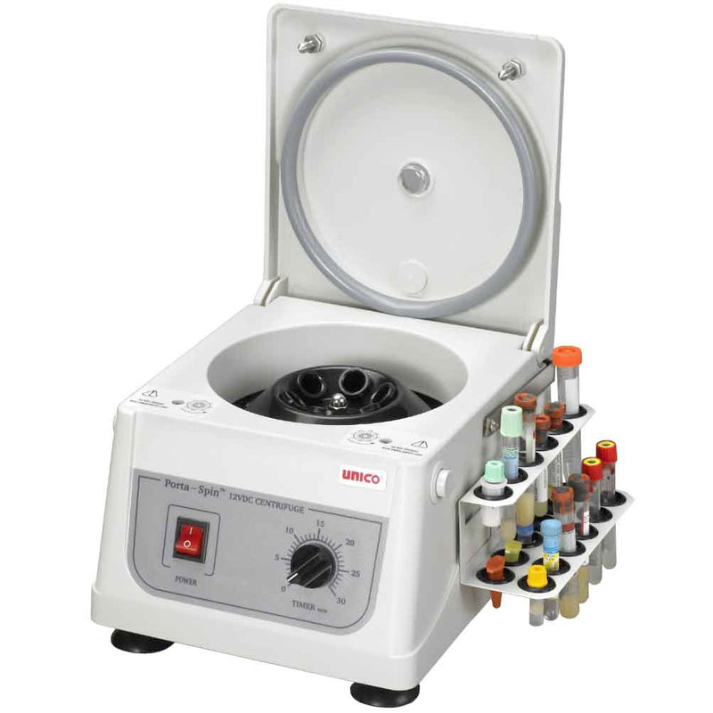 Unico PowerSpin Porta-Spin Portable Centrifuge  6 Place Rotor with Tube Holdster Rack