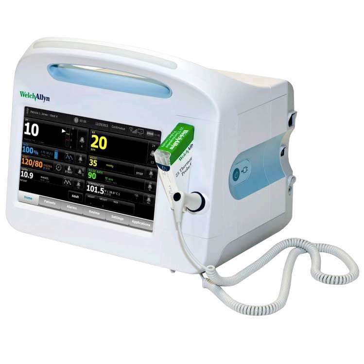Welch Allyn Connex 6800 Vital Signs Monitor  Nellcor SpO2, SureTemp Plus Temp, Covidien Capnogr