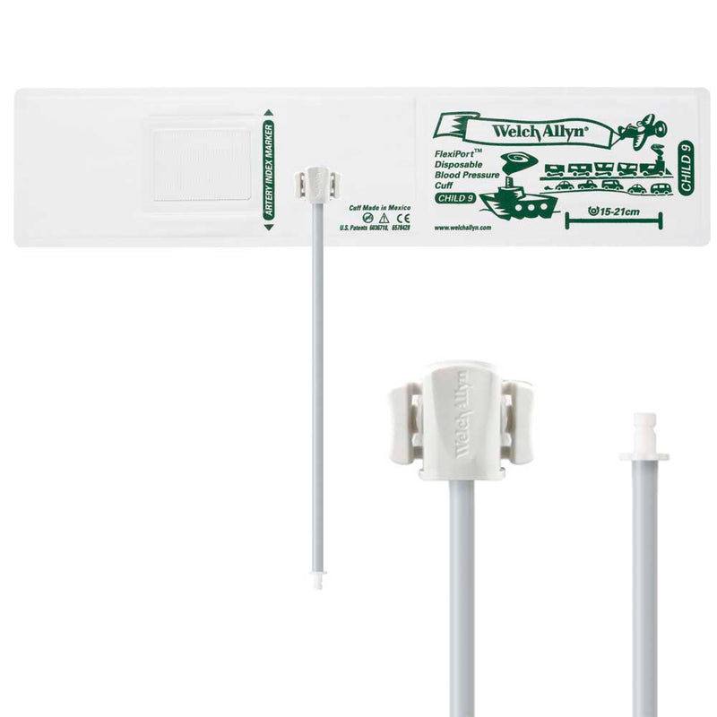 Welch Allyn FlexiPort Blood Pressure Cuff with One-Tube Bayonet Type Connector (20/Box)  Size-09 Child