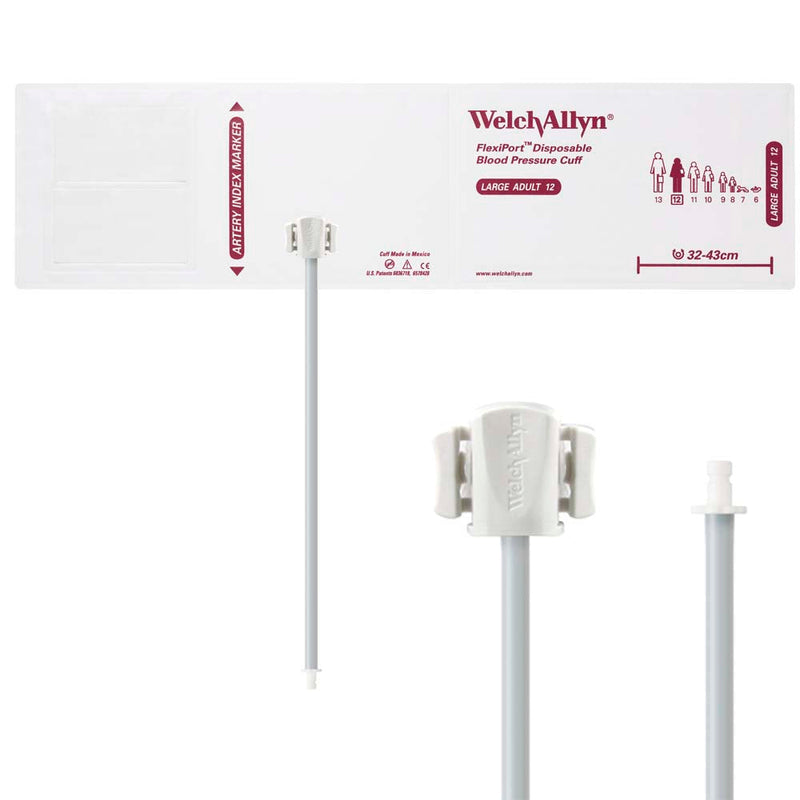 Welch Allyn FlexiPort Blood Pressure Cuff with One-Tube Bayonet Type Connector (20/Box)  Size-12 Large Adult