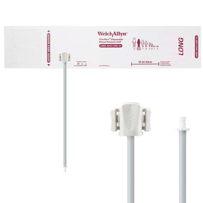 Welch Allyn FlexiPort Blood Pressure Cuff with One-Tube Bayonet Type Connector (20/Box)  Size-12L Large Adult Long