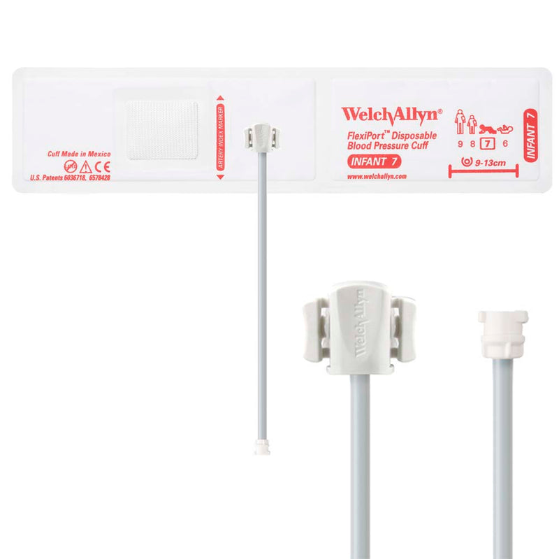 Welch Allyn FlexiPort Blood Pressure Cuff with One-Tube Locking Type Connector (20/Box)  Size-07 Infant