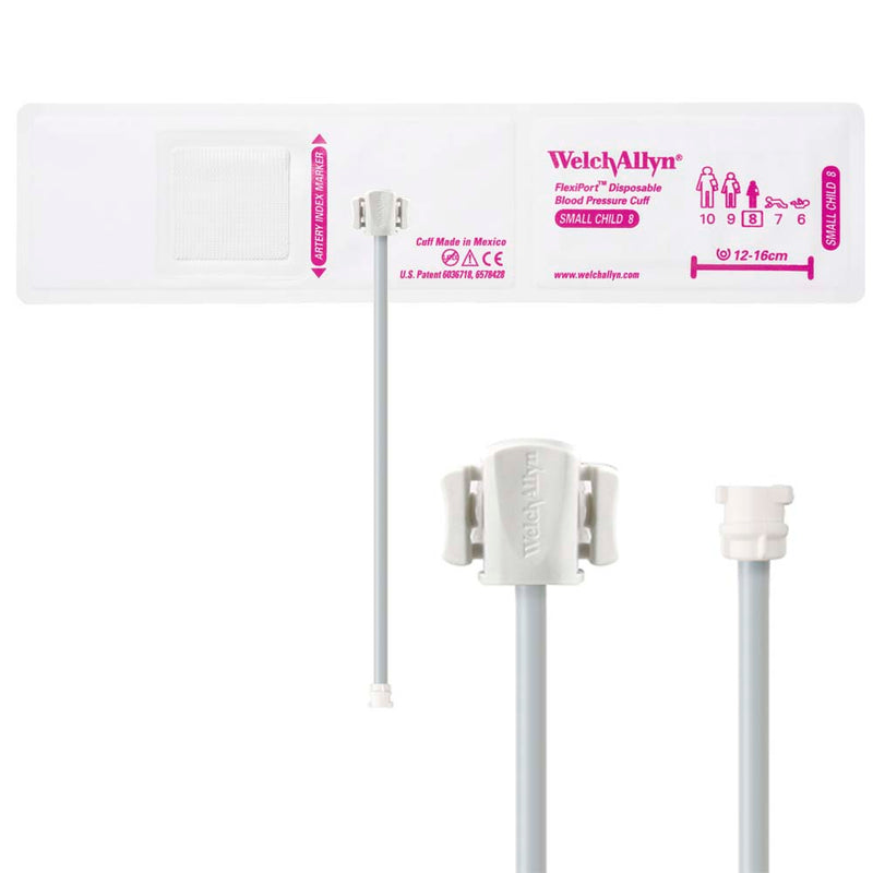 Welch Allyn FlexiPort Blood Pressure Cuff with One-Tube Locking Type Connector (20/Box)  Size-08 Small Child