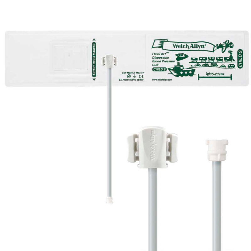 Welch Allyn FlexiPort Blood Pressure Cuff with One-Tube Locking Type Connector (20/Box)  Size-09 Child
