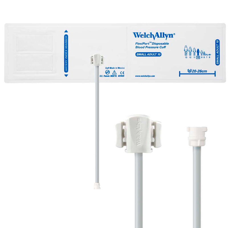 Welch Allyn FlexiPort Blood Pressure Cuff with One-Tube Locking Type Connector (20/Box)  Size-10 Small Adult